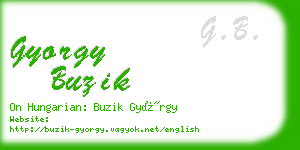 gyorgy buzik business card